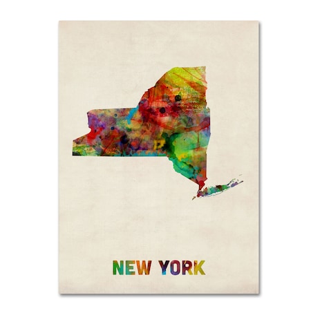 Michael Tompsett 'New York Map' Canvas Art,14x19